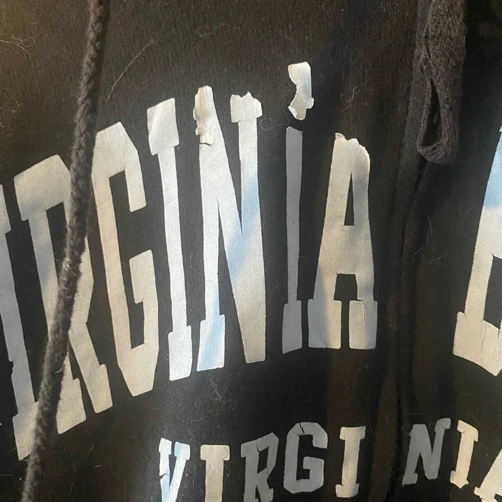 Black Hoodie with Virginia Beach Print - Picture 3 of 3
